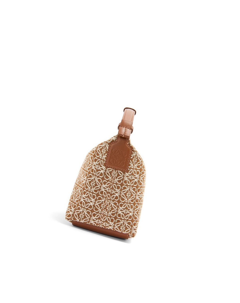 Loewe Small Cubi bag in Anagram jacquard and calfskin Tan / Pecan | ORZAI-8961