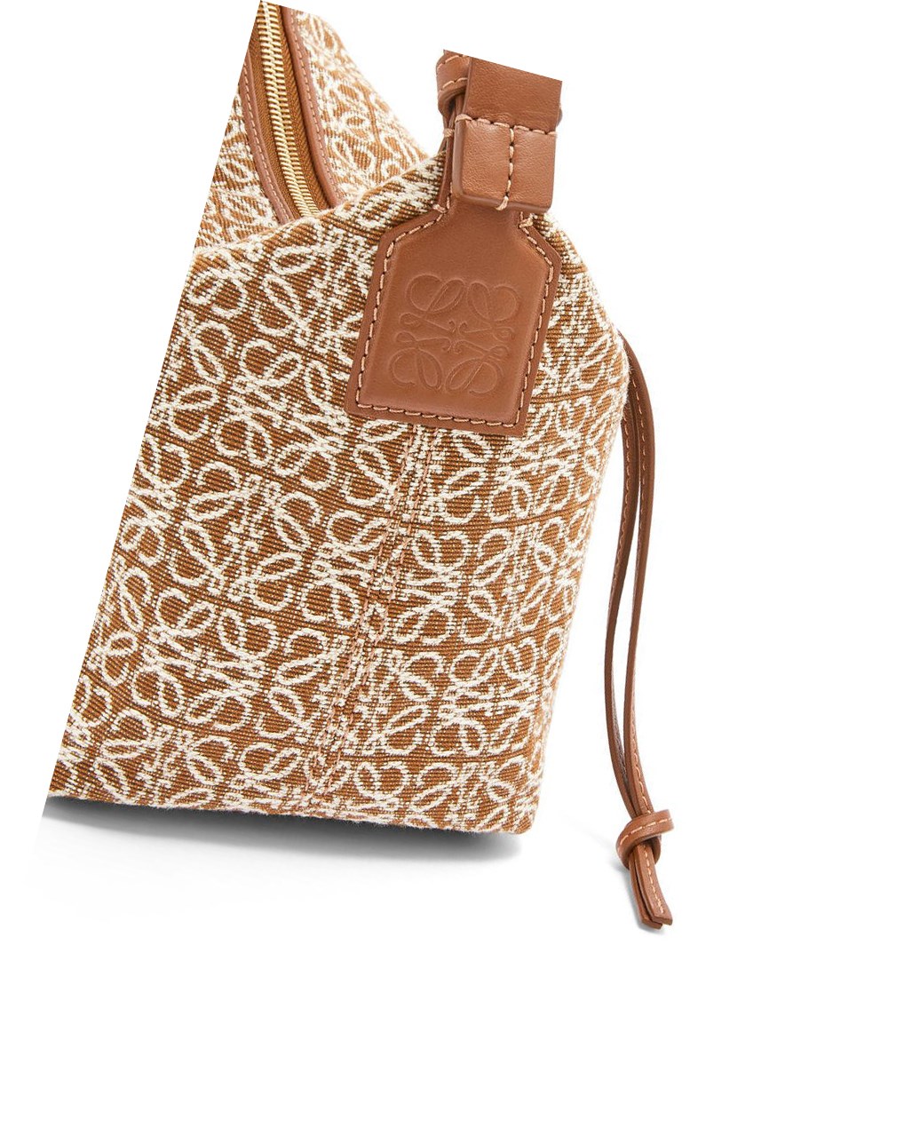 Loewe Small Cubi bag in Anagram jacquard and calfskin Tan / Pecan | ORZAI-8961
