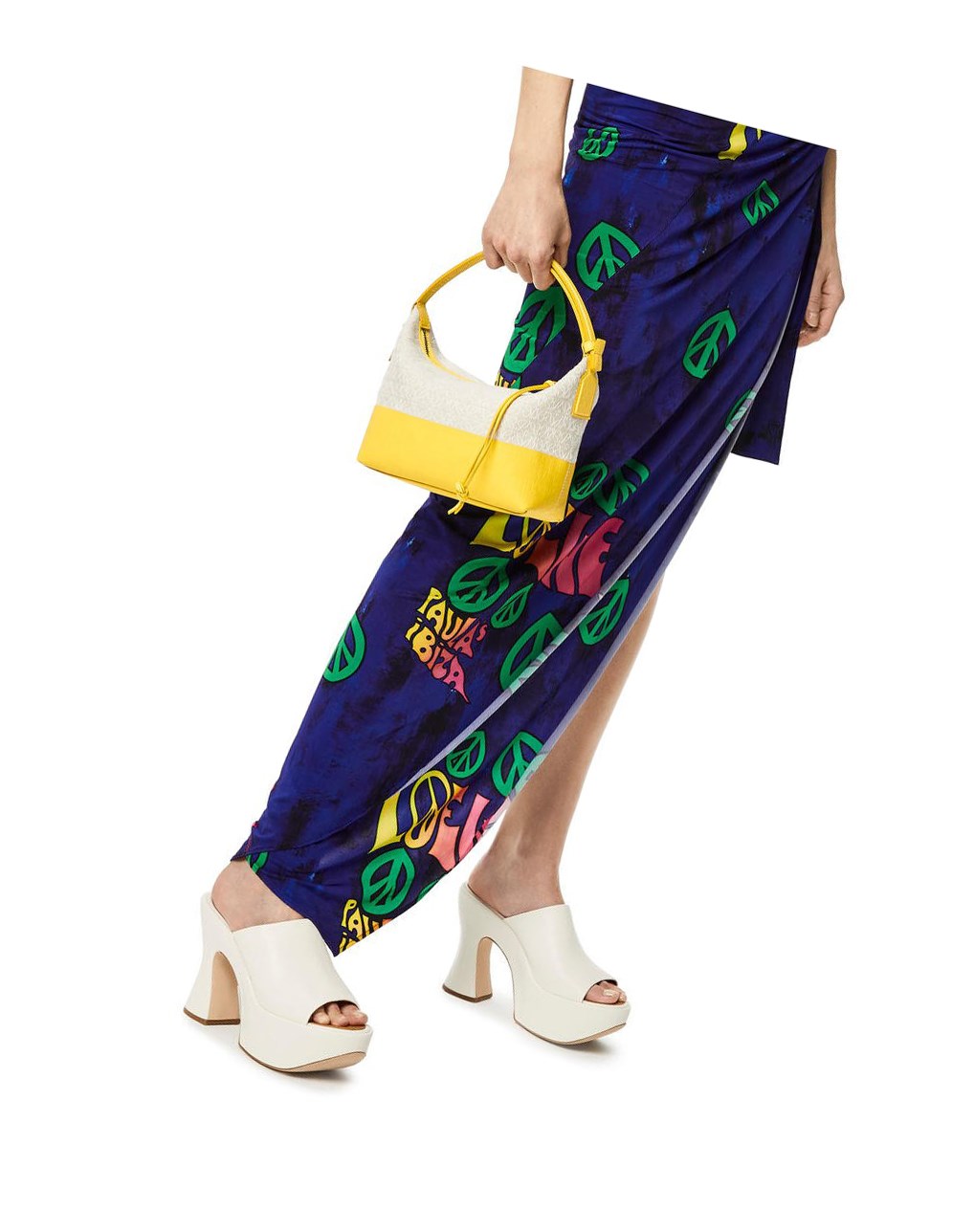 Loewe Small Cubi bag in coated jacquard and calfskin Azules | GIPSV-9450