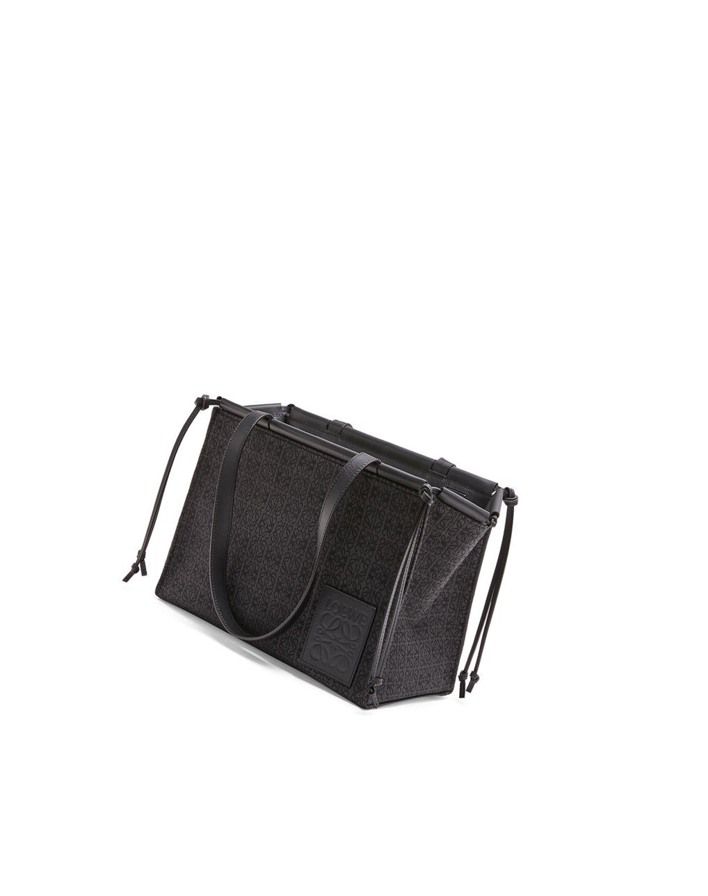 Loewe Small Cushion Tote in Anagram jacquard and calfskin Negros | CHNYV-1092