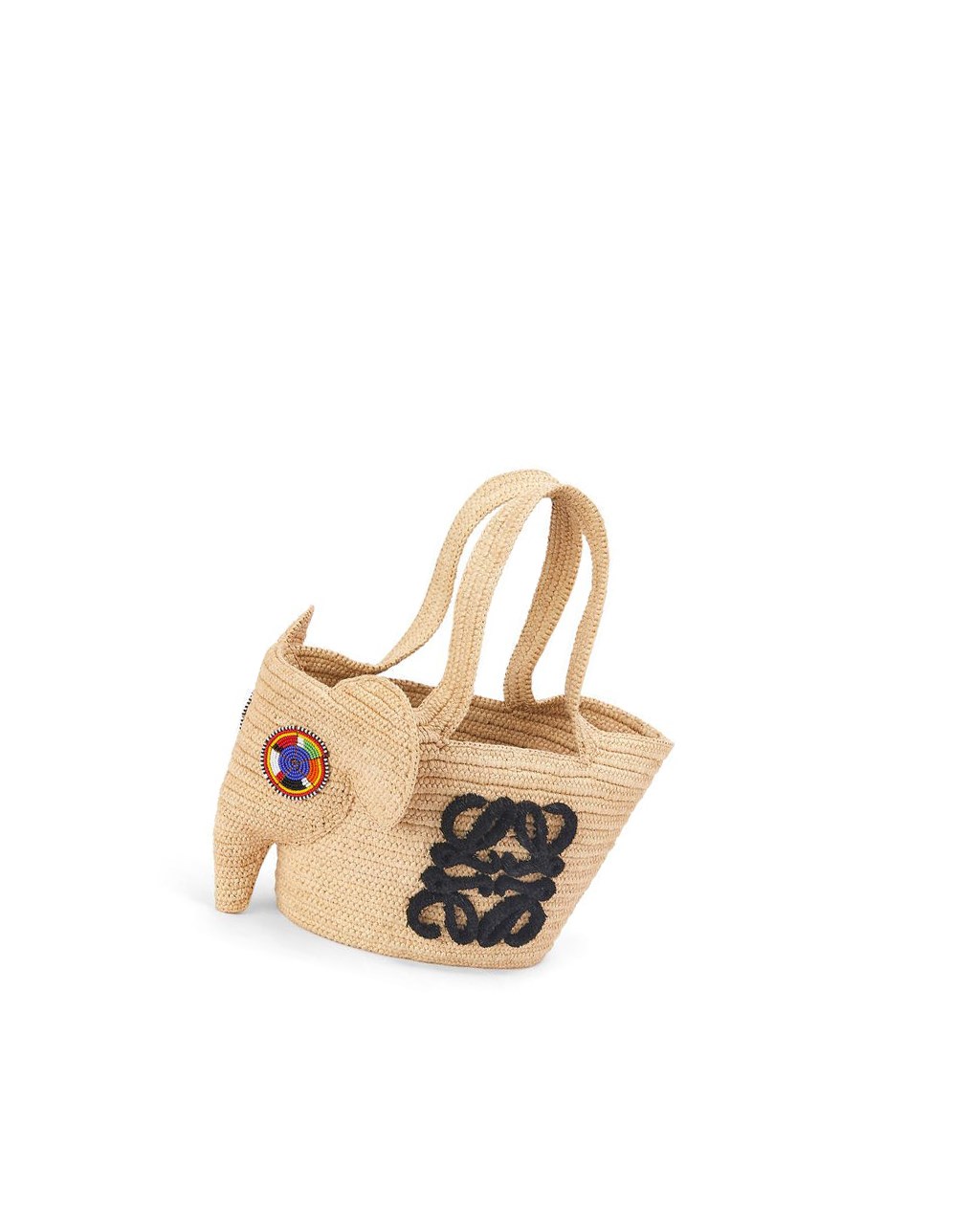 Loewe Small Elephant Basket bag in raffia Natural | JQYCH-7248