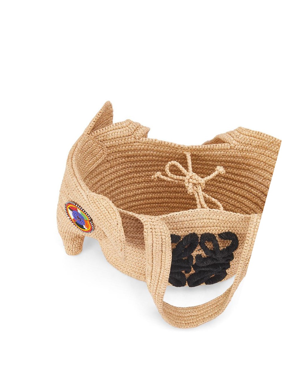 Loewe Small Elephant Basket bag in raffia Natural | JQYCH-7248