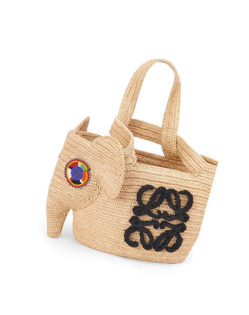 Loewe Small Elephant Basket bag in raffia Natural | JQYCH-7248