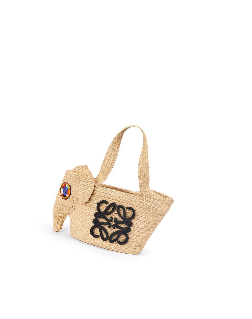 Loewe Small Elephant Basket bag in raffia Natural | JQYCH-7248