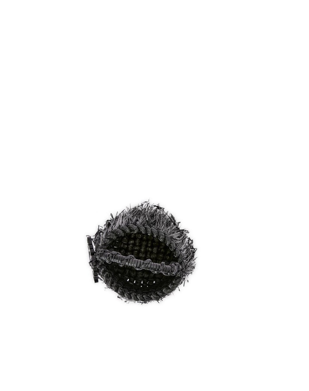 Loewe Small Frayed Bucket bag in raffia and calfskin Negros | NSQPV-2918
