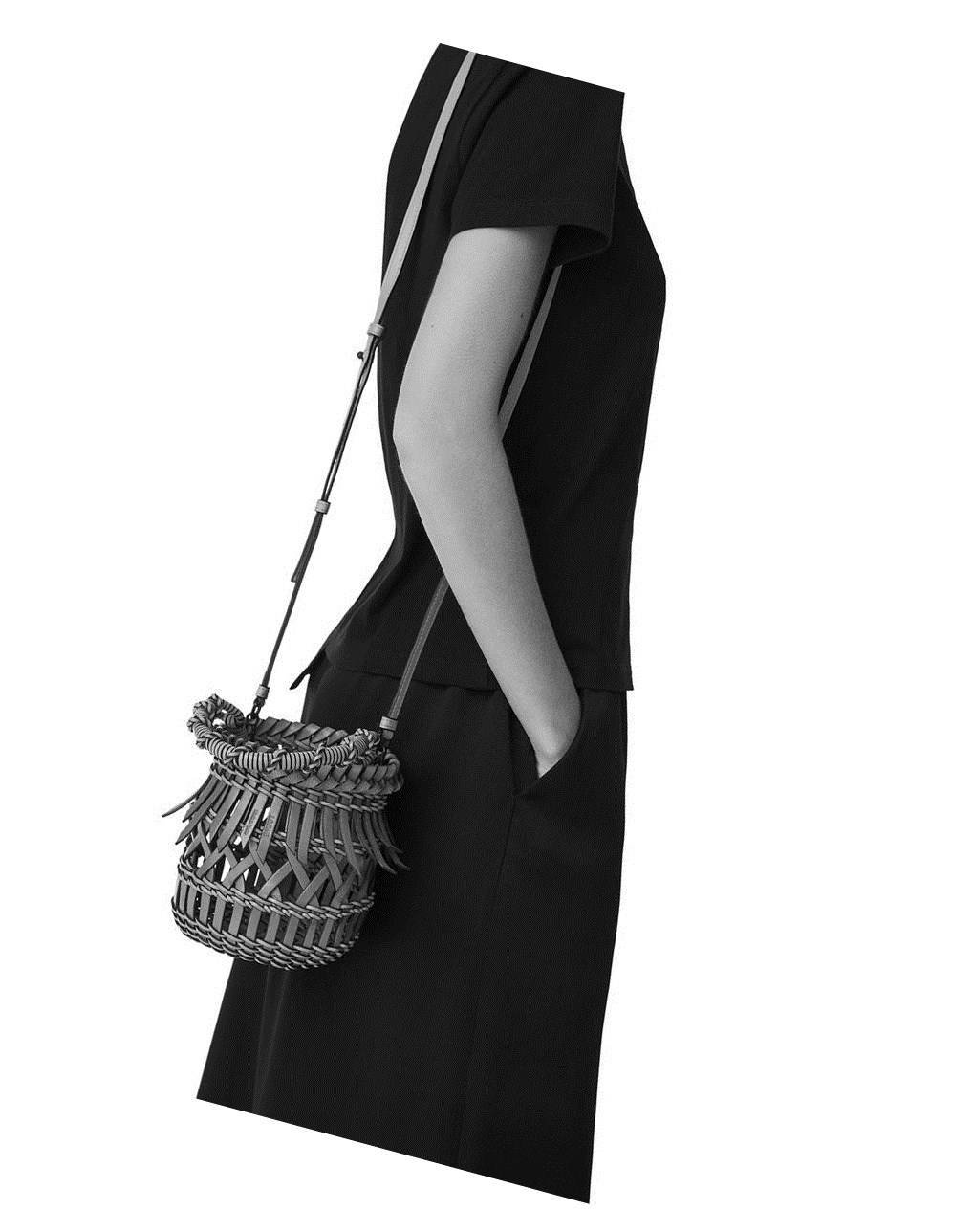 Loewe Small Fringes Bucket bag in calfskin Amarillos Verdes | LXWVS-0462