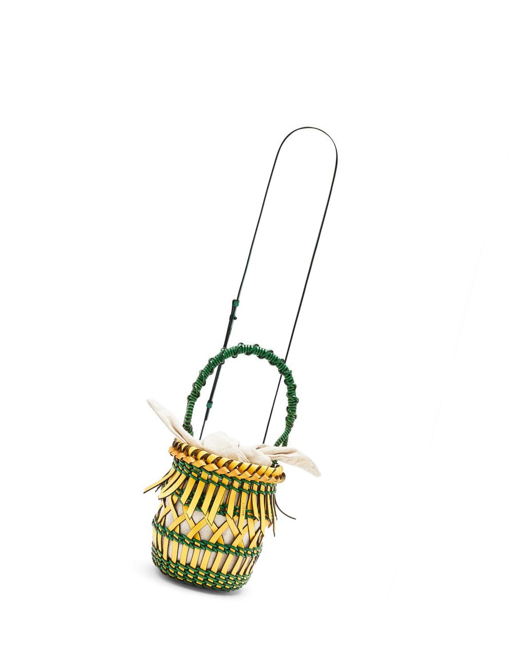Loewe Small Fringes Bucket bag in calfskin Amarillos Verdes | LXWVS-0462