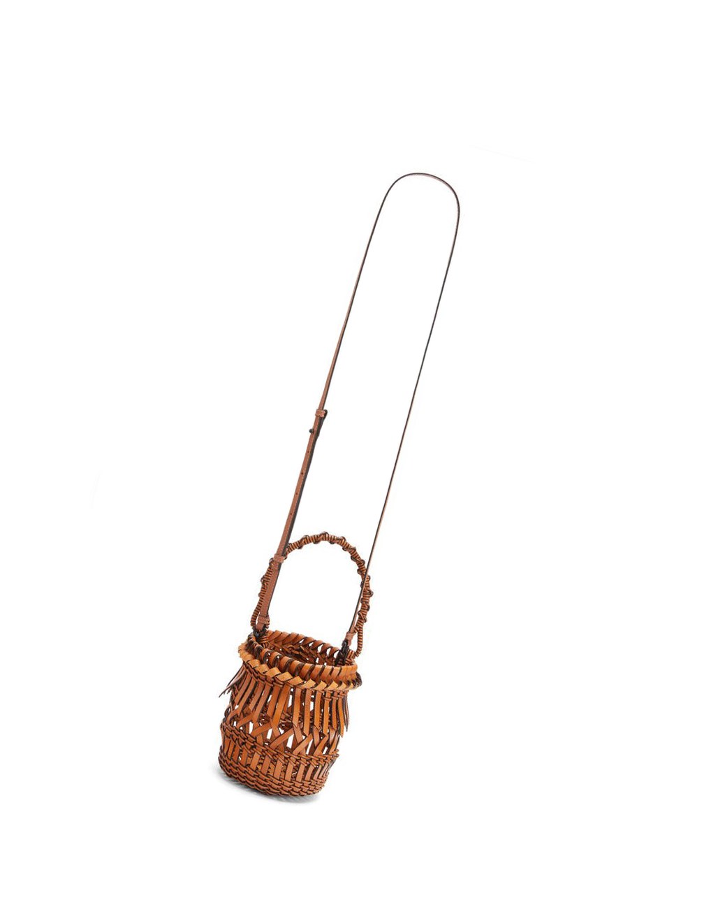 Loewe Small Fringes Bucket bag in calfskin Tan | QKGAR-8713