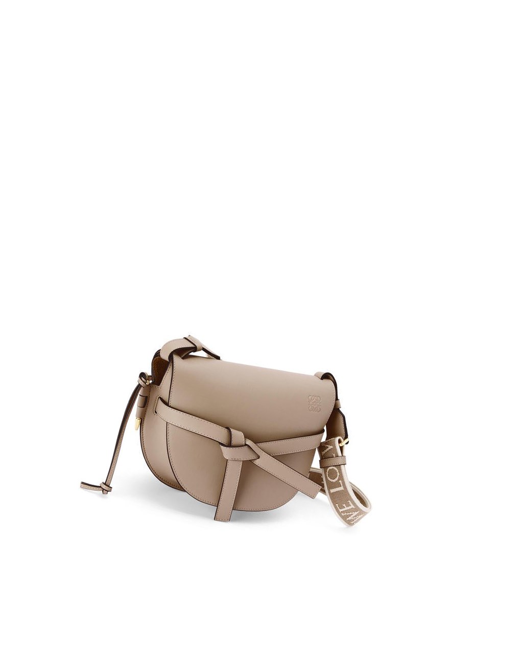 Loewe Small Gate bag in soft calfskin and jacquard Sand | LBDFG-9145