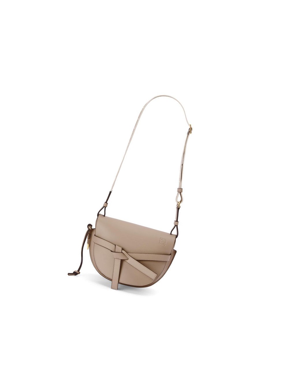 Loewe Small Gate bag in soft calfskin and jacquard Sand | LBDFG-9145