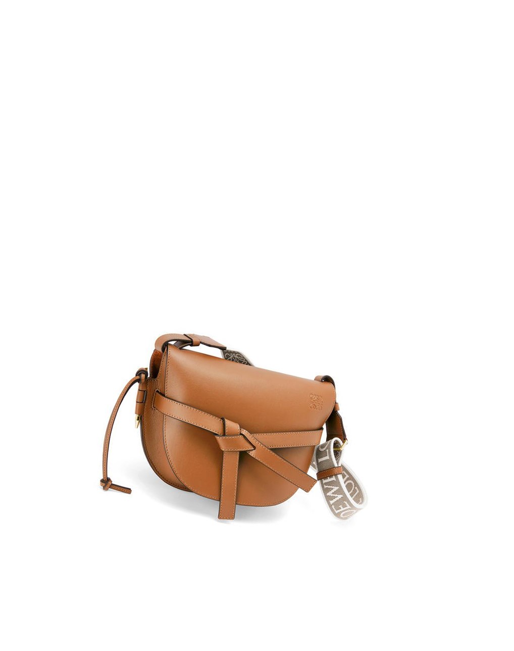 Loewe Small Gate bag in soft calfskin and jacquard Tan | QUJYW-1408