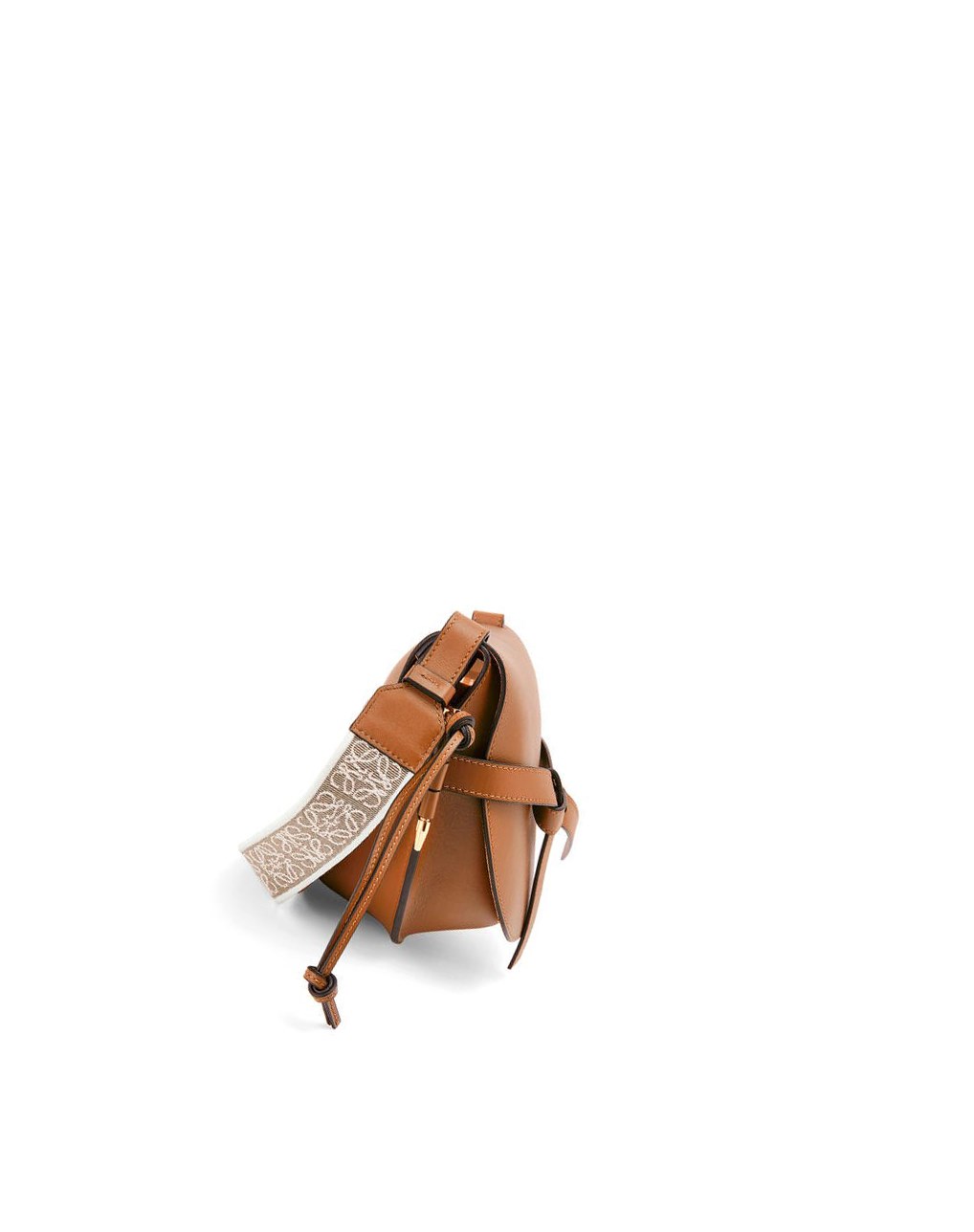 Loewe Small Gate bag in soft calfskin and jacquard Tan | QUJYW-1408