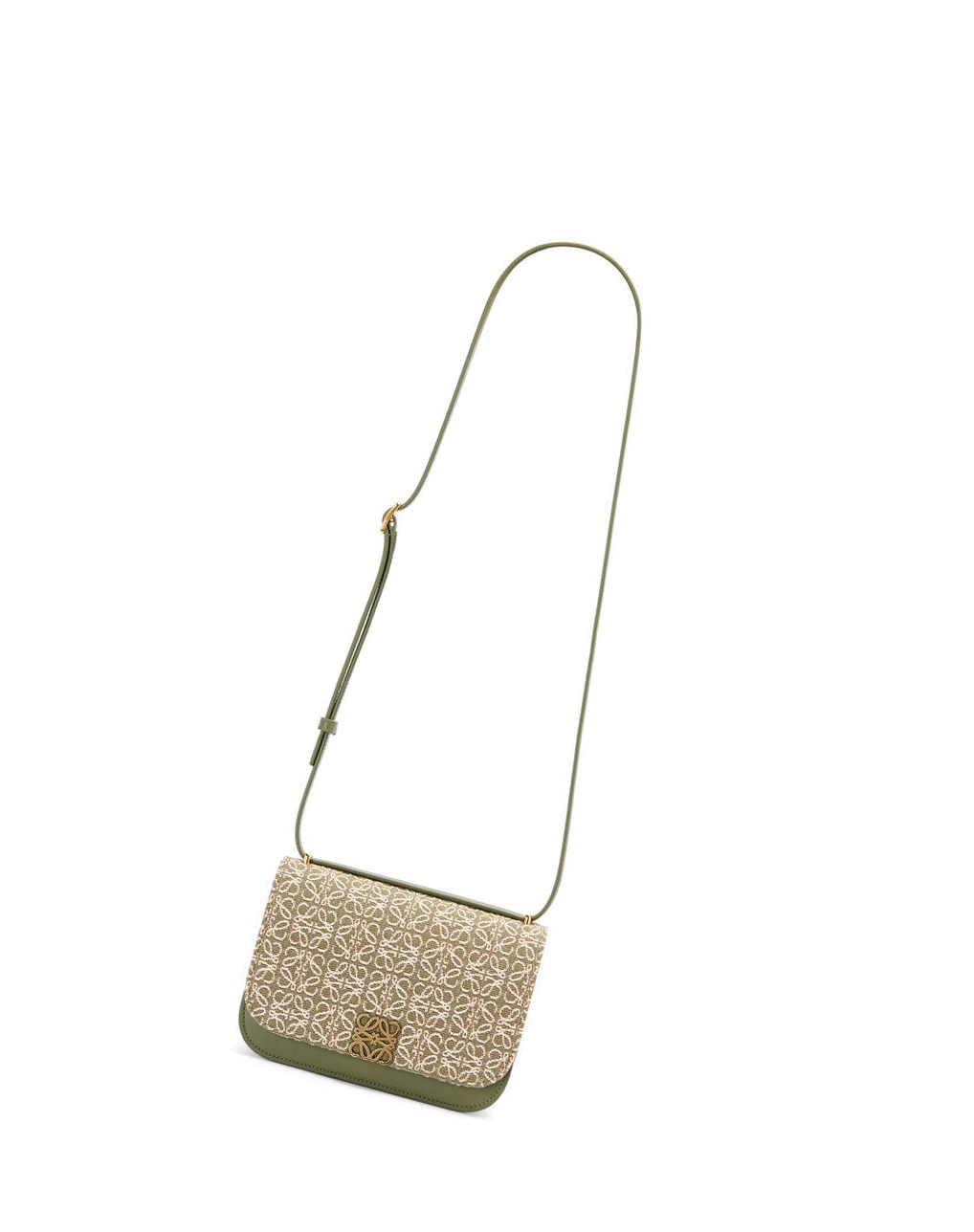 Loewe Small Goya bag in Anagram jacquard and calfskin Verdes Verdes | HGPXC-1208