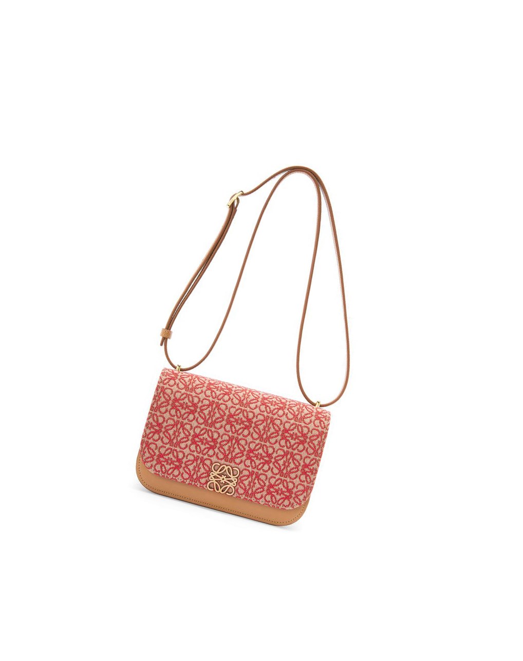 Loewe Small Goya bag in Anagram jacquard and calfskin Rojos | ZJCBT-4986