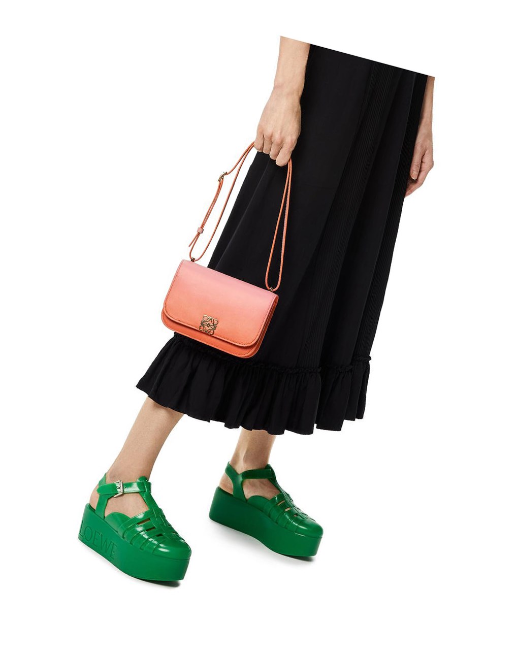 Loewe Small Goya bag in degrade silk calfskin Coral Oscuro | CSXWO-1674