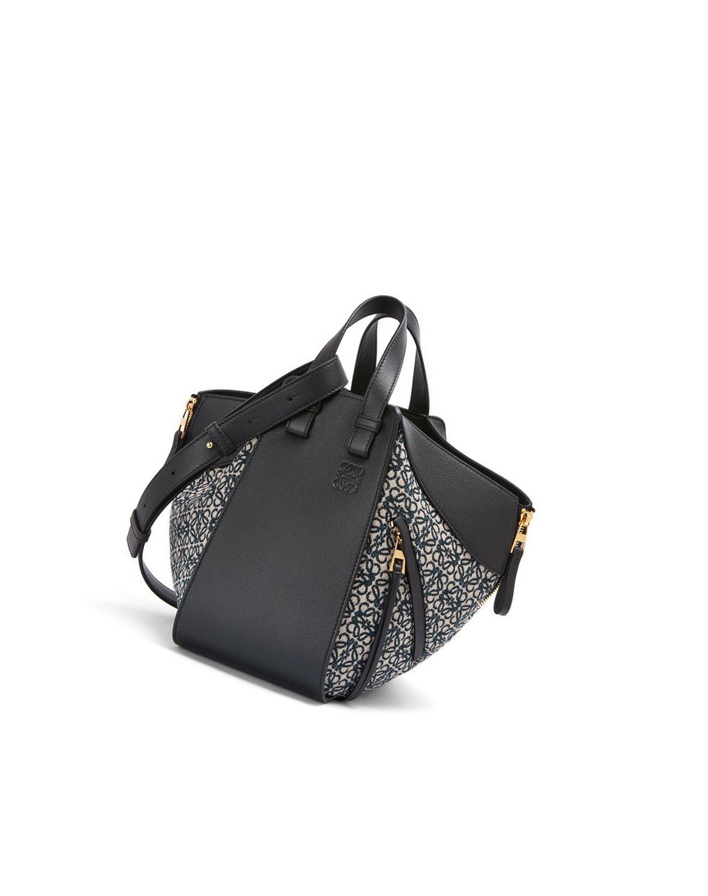 Loewe Small Hammock bag in Anagram jacquard and calfskin Azul Marino Negros | LHYXD-0643