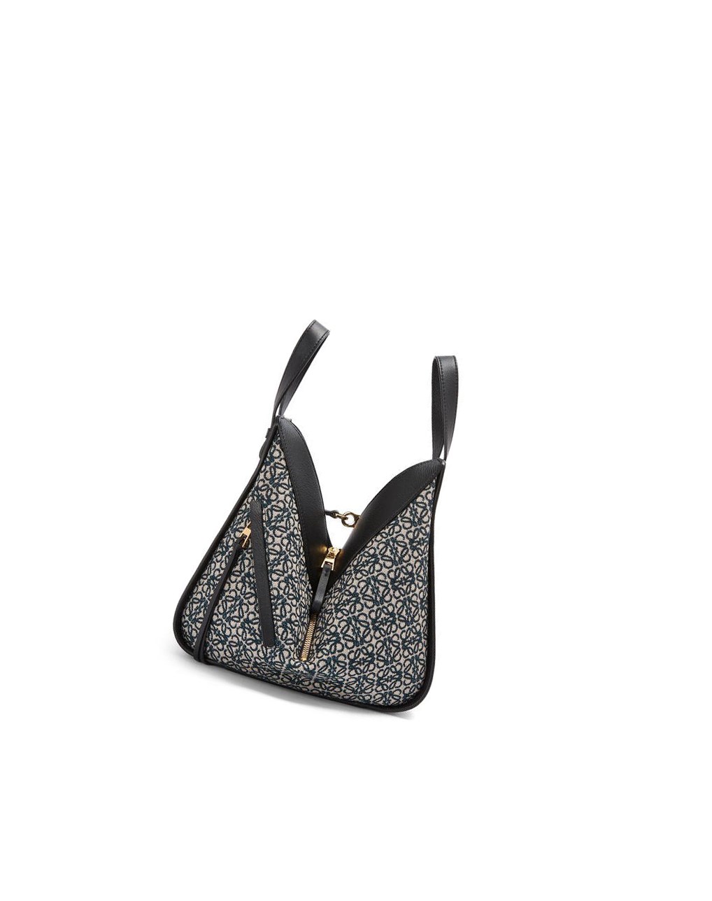 Loewe Small Hammock bag in Anagram jacquard and calfskin Azul Marino Negros | LHYXD-0643