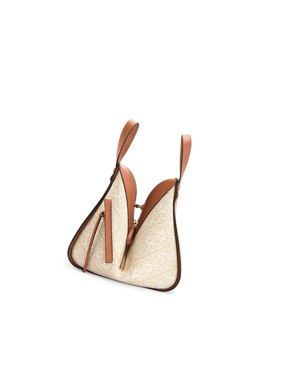 Loewe Small Hammock bag in Anagram jacquard and calfskin Ecru / Tan | MCBFI-0628