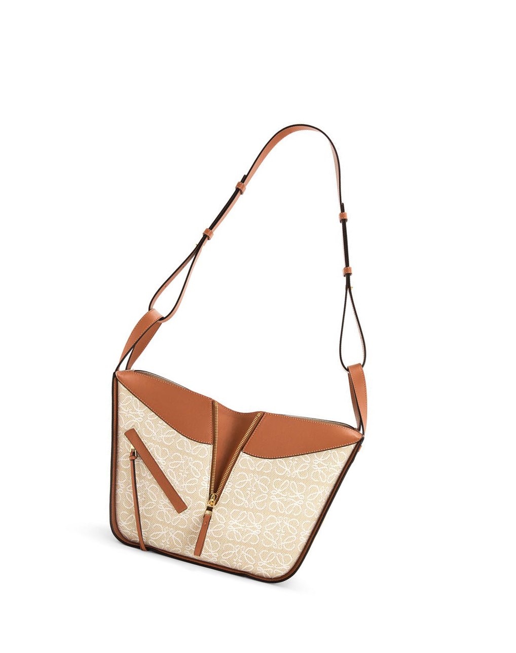 Loewe Small Hammock bag in Anagram jacquard and calfskin Ecru / Tan | MCBFI-0628