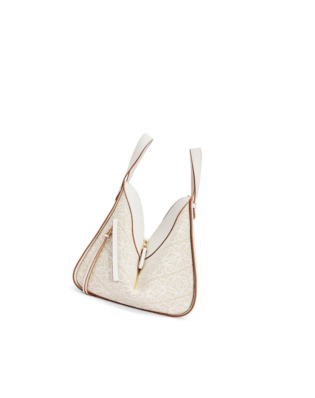 Loewe Small Hammock bag in Anagram jacquard and calfskin Blancos | UMQBE-9176