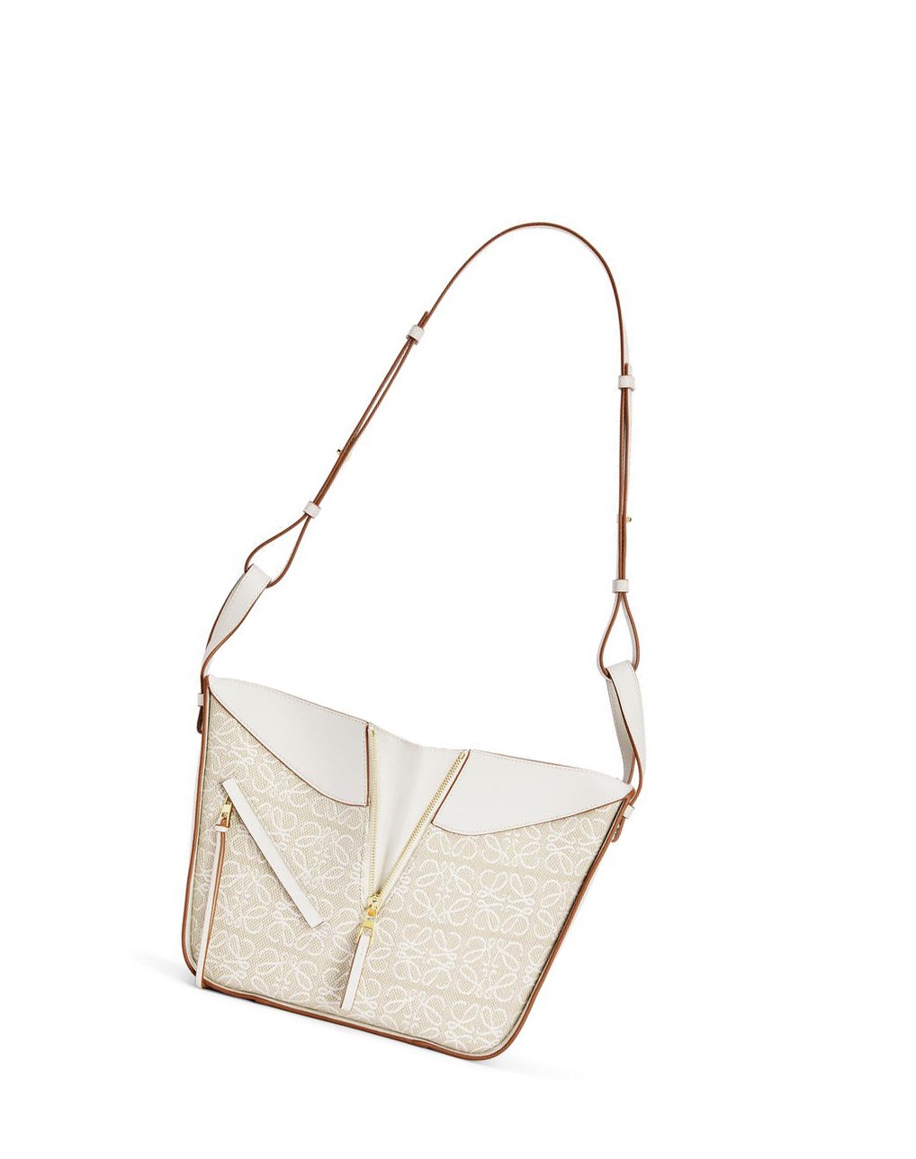 Loewe Small Hammock bag in Anagram jacquard and calfskin Blancos | UMQBE-9176