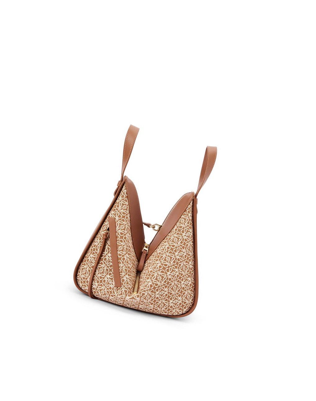 Loewe Small Hammock bag in Anagram jacquard and calfskin Tan / Pecan | WDQXI-5173