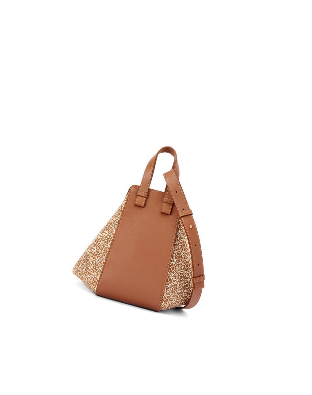 Loewe Small Hammock bag in Anagram jacquard and calfskin Tan / Pecan | WDQXI-5173