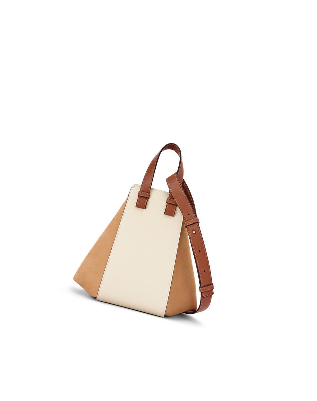 Loewe Small Hammock bag in classic calfskin and suede Milk / Warm Desert | YQSAI-5879