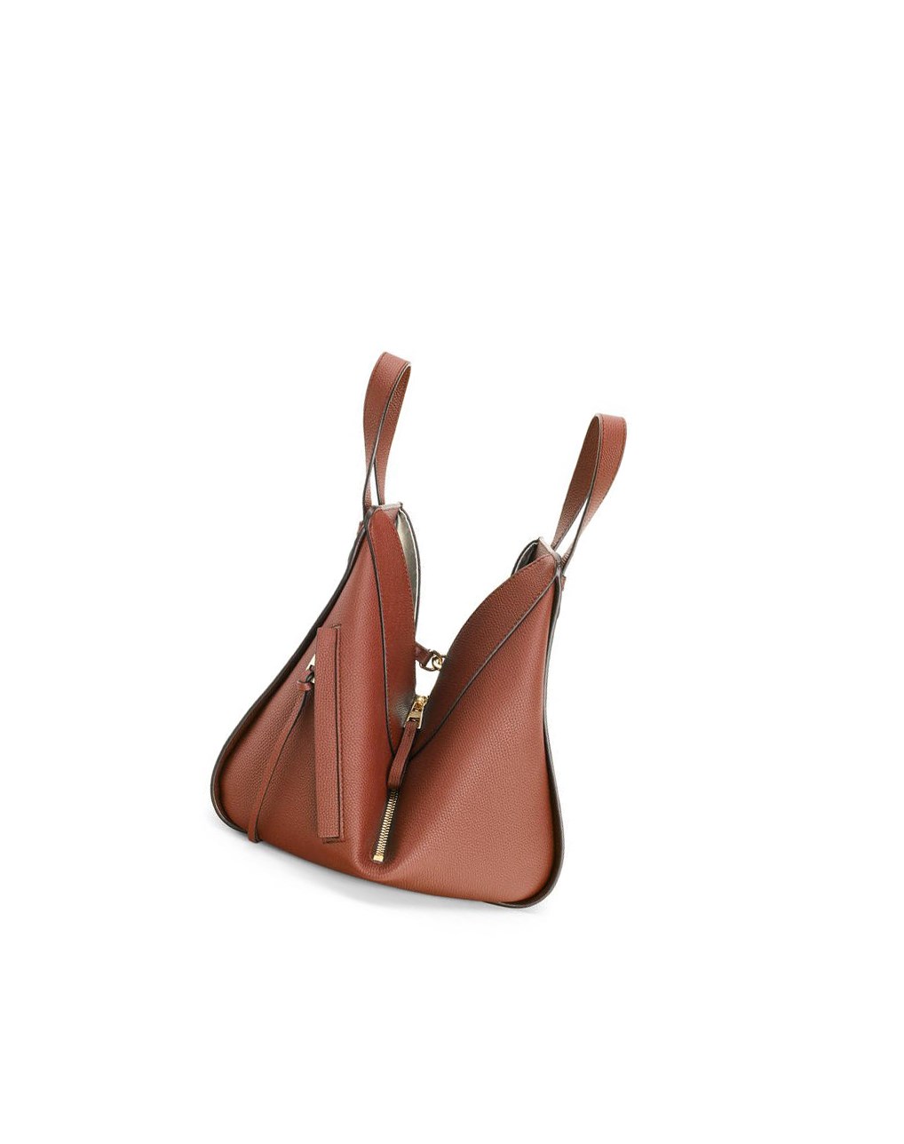 Loewe Small Hammock bag in pebble grain calfskin Rust | UDFPX-8976
