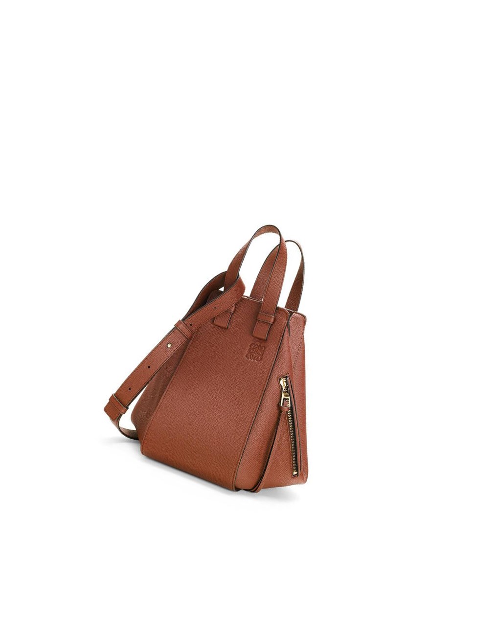 Loewe Small Hammock bag in pebble grain calfskin Rust | UDFPX-8976
