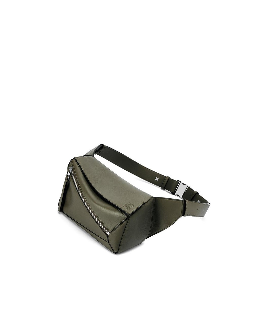 Loewe Small Puzzle Bumbag in classic calfskin Kaki Verdes | CTSLB-8217