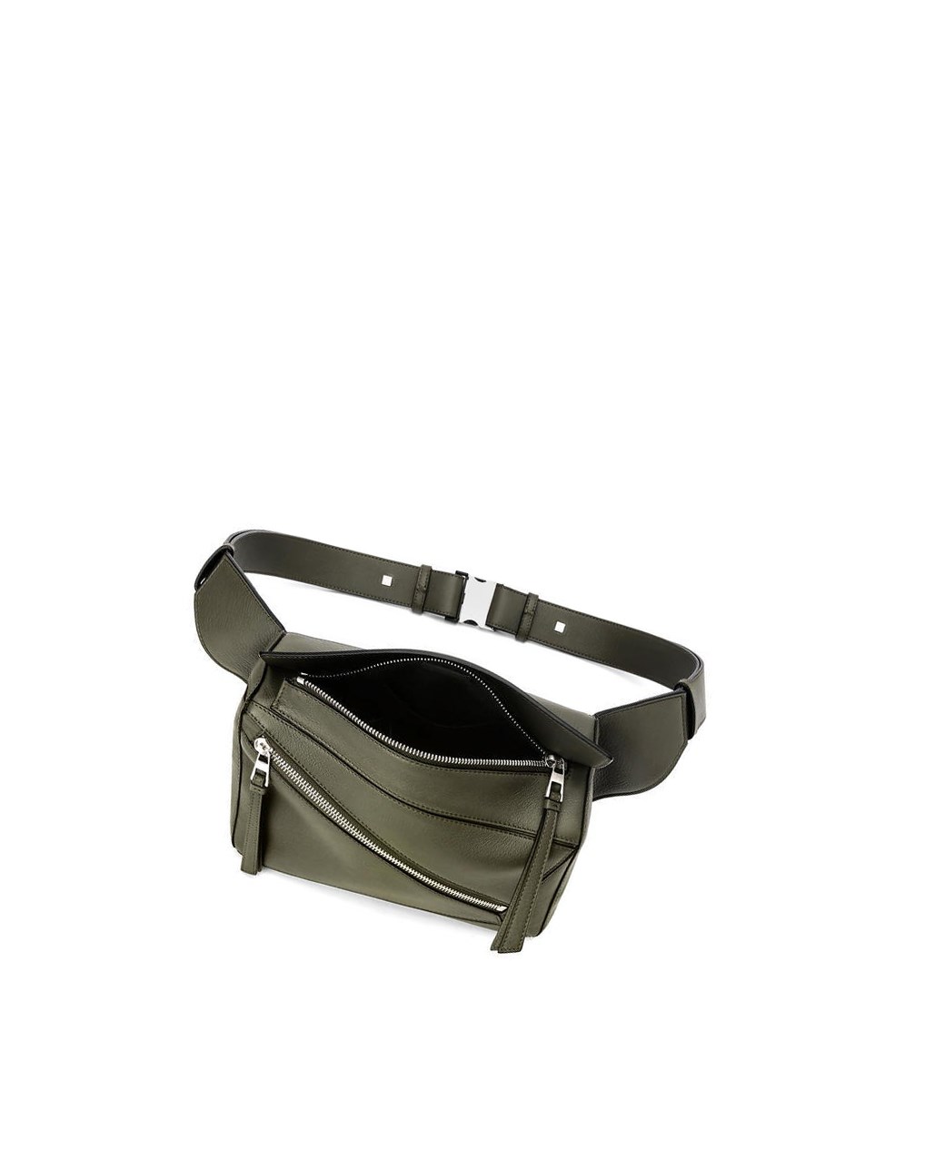 Loewe Small Puzzle Bumbag in classic calfskin Kaki Verdes | CTSLB-8217