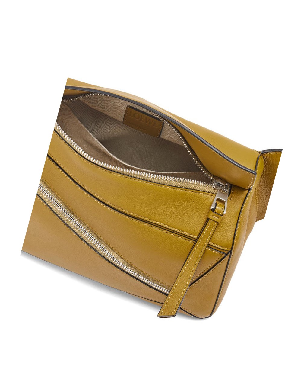 Loewe Small Puzzle Bumbag in classic calfskin Ochre | ESMRC-5437