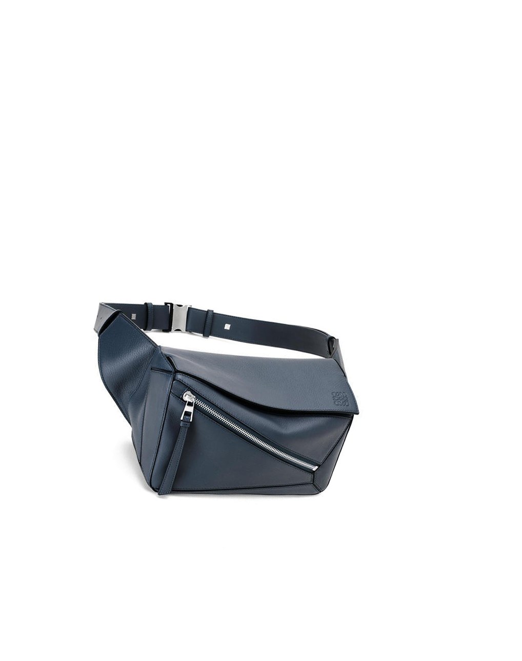 Loewe Small Puzzle Bumbag in classic calfskin Ocean | FLJOD-5942