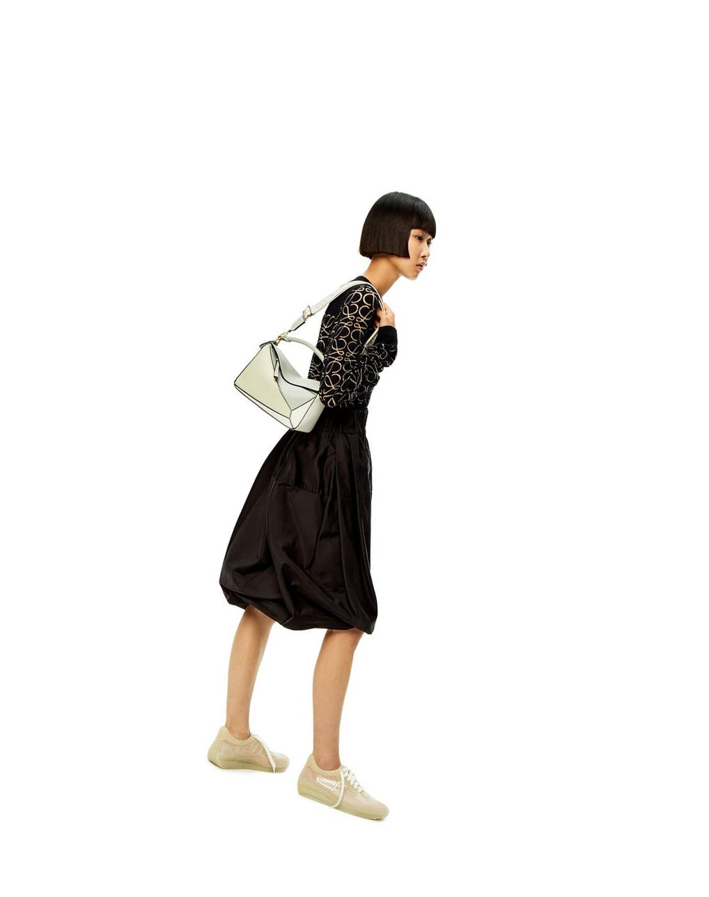Loewe Small Puzzle bag in classic calfskin Grises Verdes | QEDMT-7952