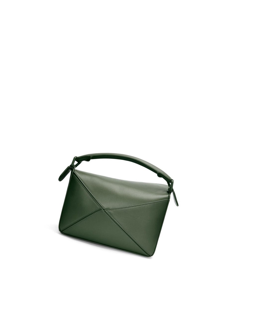 Loewe Small Puzzle bag in satin calfskin Kaki | GXSIJ-7046