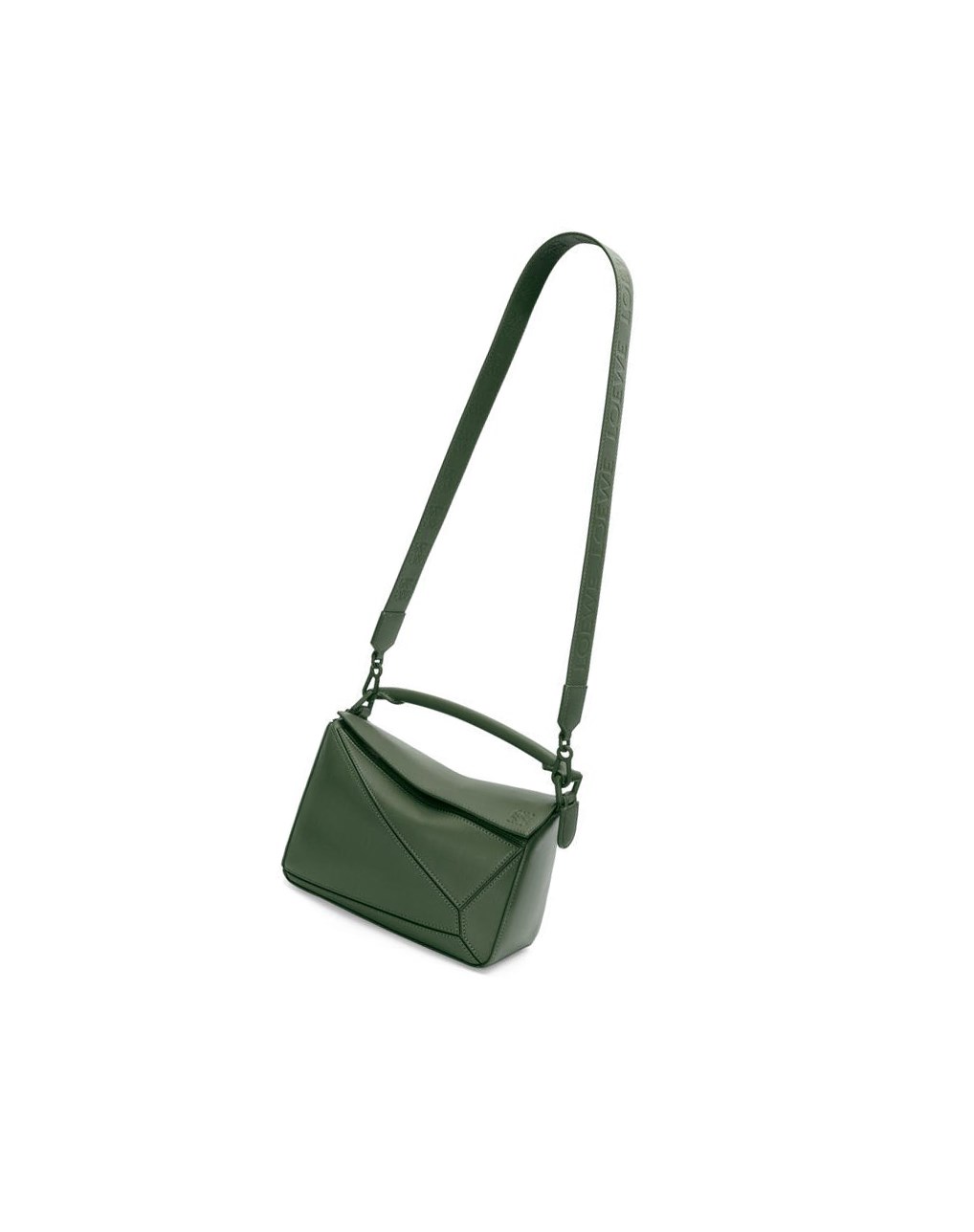 Loewe Small Puzzle bag in satin calfskin Kaki | GXSIJ-7046