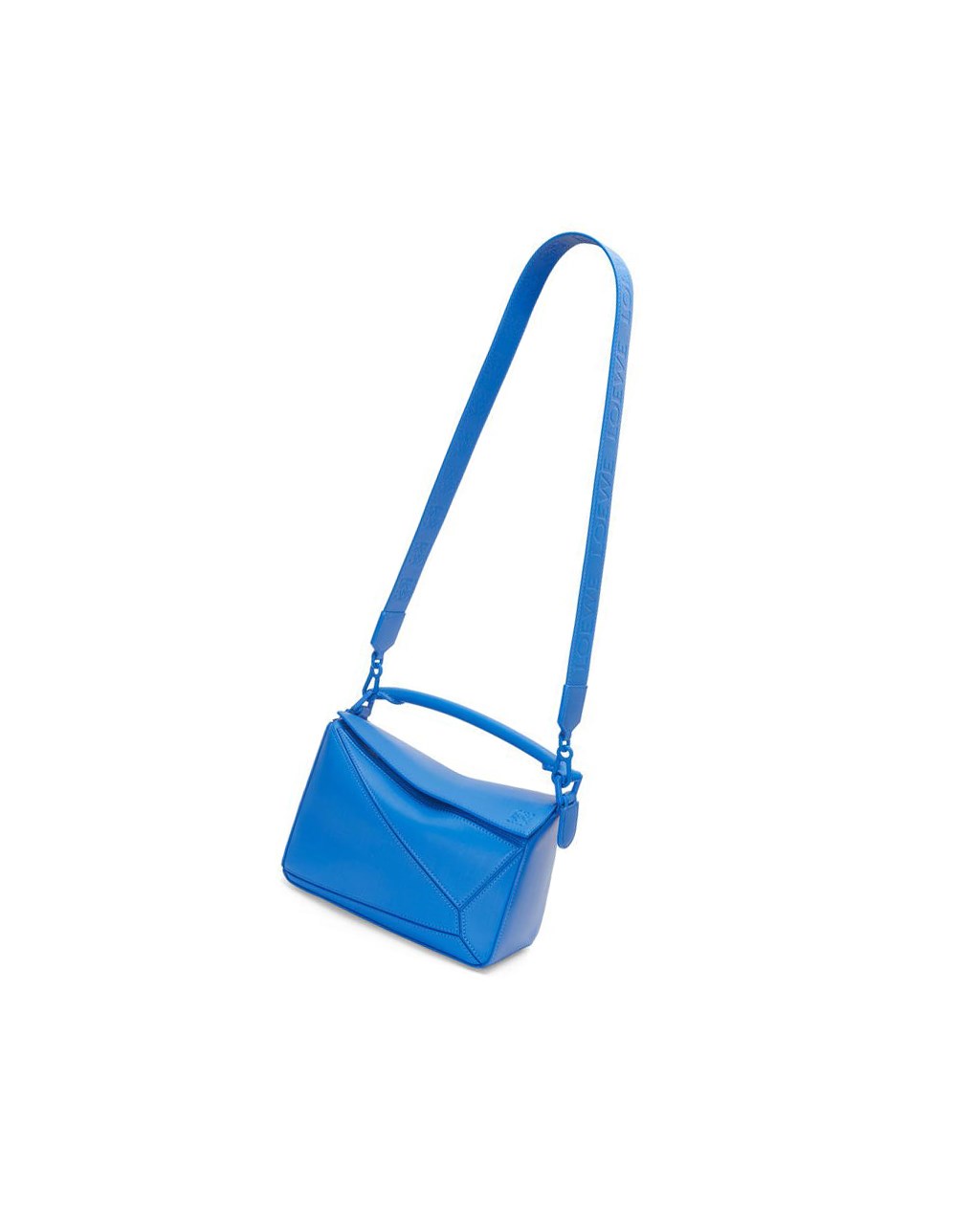 Loewe Small Puzzle bag in satin calfskin Azules | LQHIJ-7451