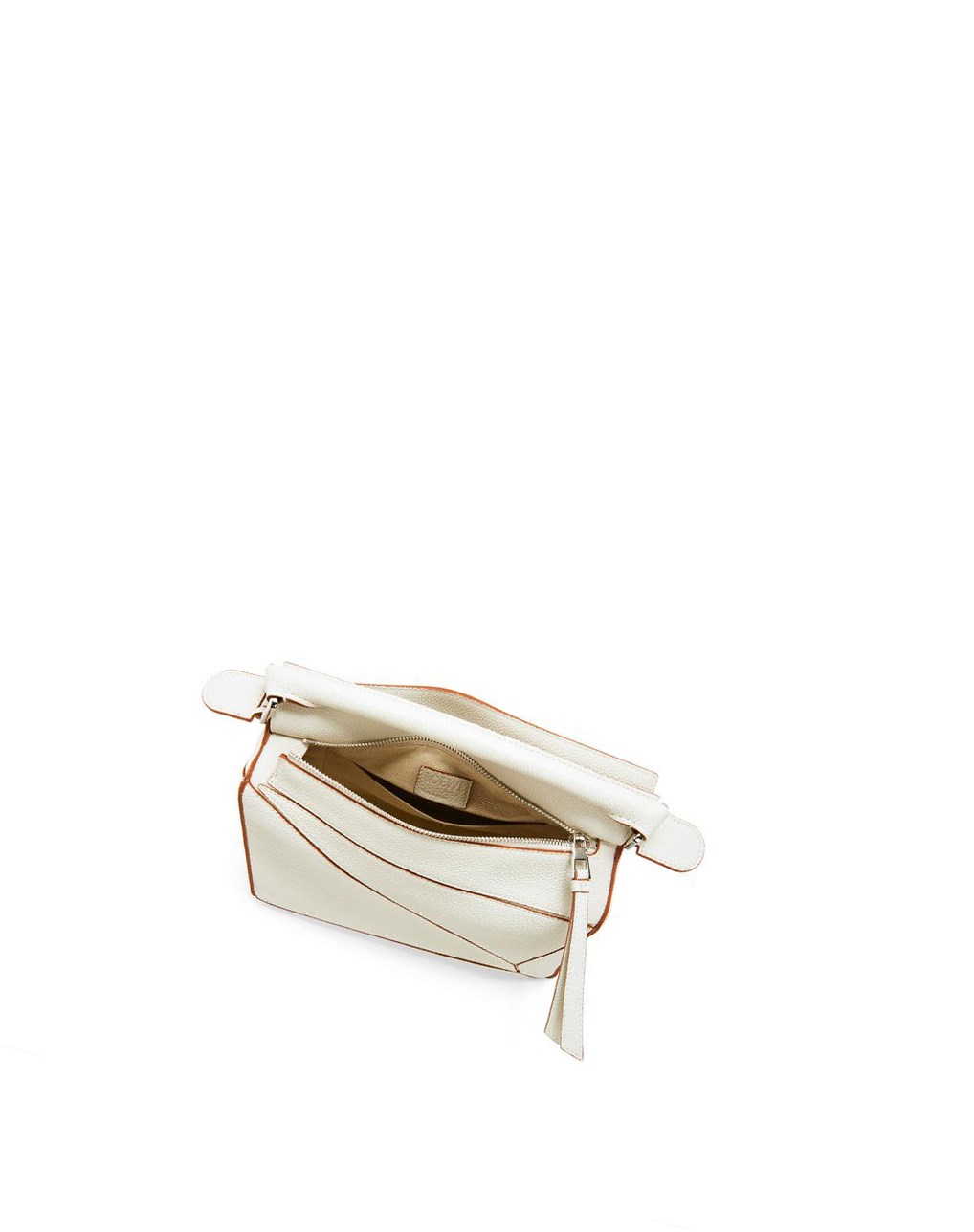 Loewe Small Puzzle bag in soft grained calfskin Blancos | PYSOC-3064