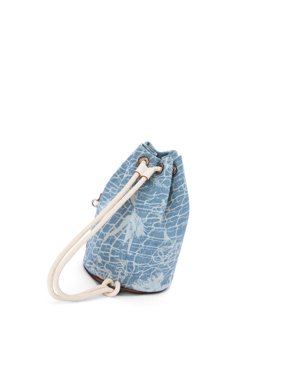 Loewe Small Sailor bag in denim and calfskin Azules Blancos | UWKCH-1406
