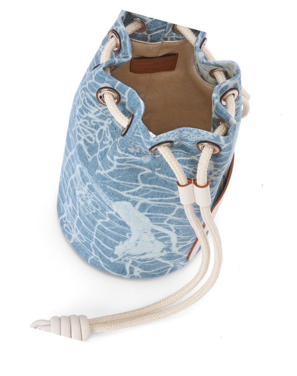 Loewe Small Sailor bag in denim and calfskin Azules Blancos | UWKCH-1406