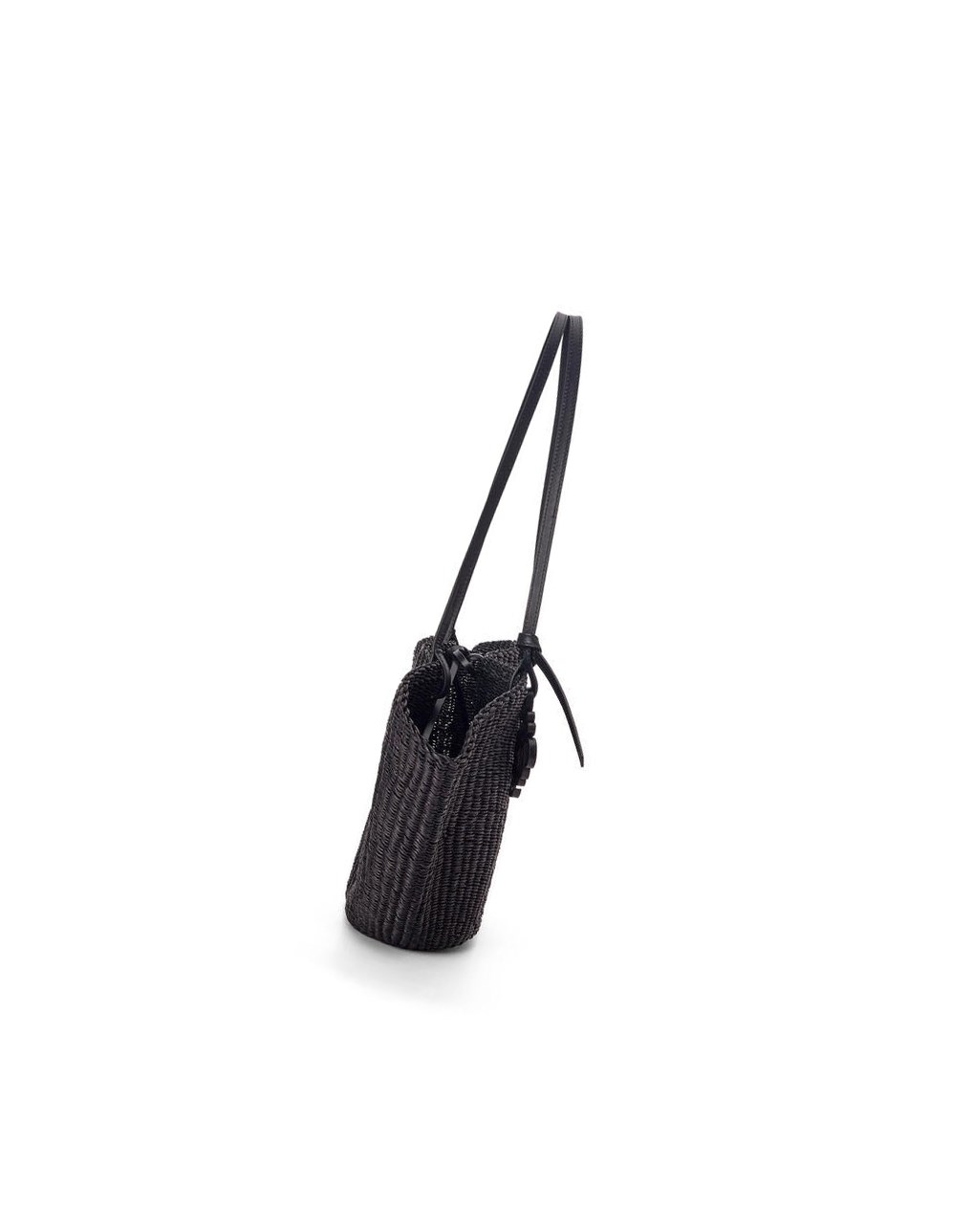 Loewe Small Shell Basket bag in elephant grass and calfskin Negros Negros | ISMNA-4073