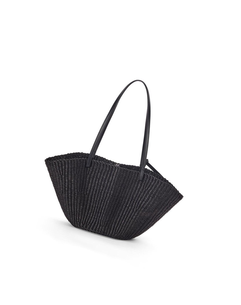 Loewe Small Shell Basket bag in elephant grass and calfskin Negros Negros | ISMNA-4073
