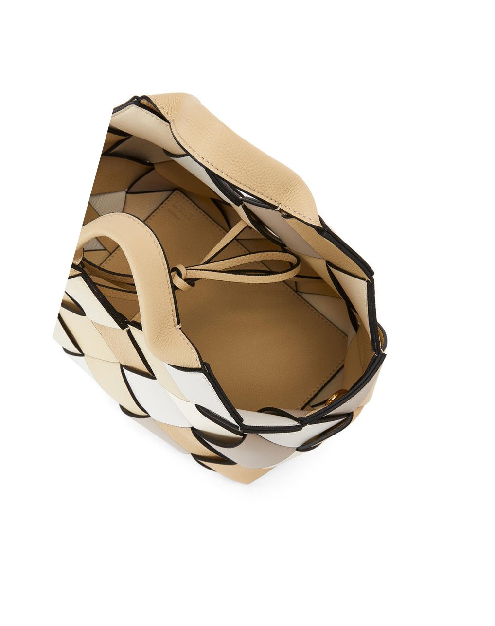 Loewe Small Surplus Cuero Woven basket bag in calfskin Beige Creme | ECIZO-5840