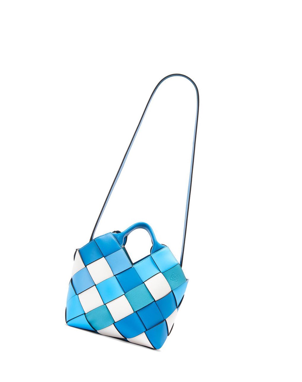 Loewe Small Surplus Cuero Woven basket bag in calfskin Azules Azules | QEBZG-4196