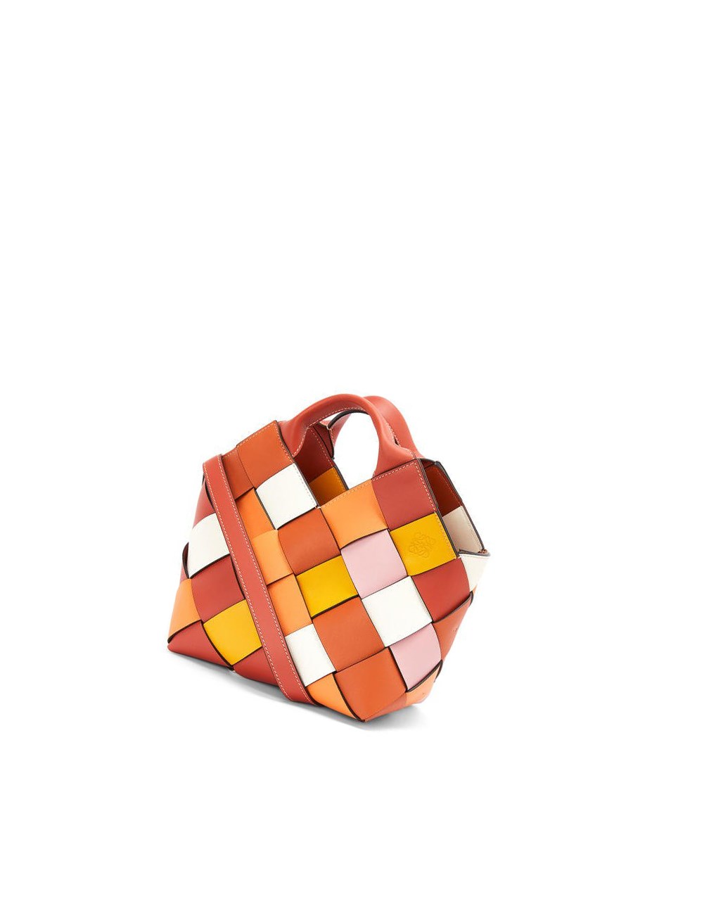 Loewe Small Surplus Cuero Woven basket bag in calfskin Naranjas Naranjas | ZOBDA-7920