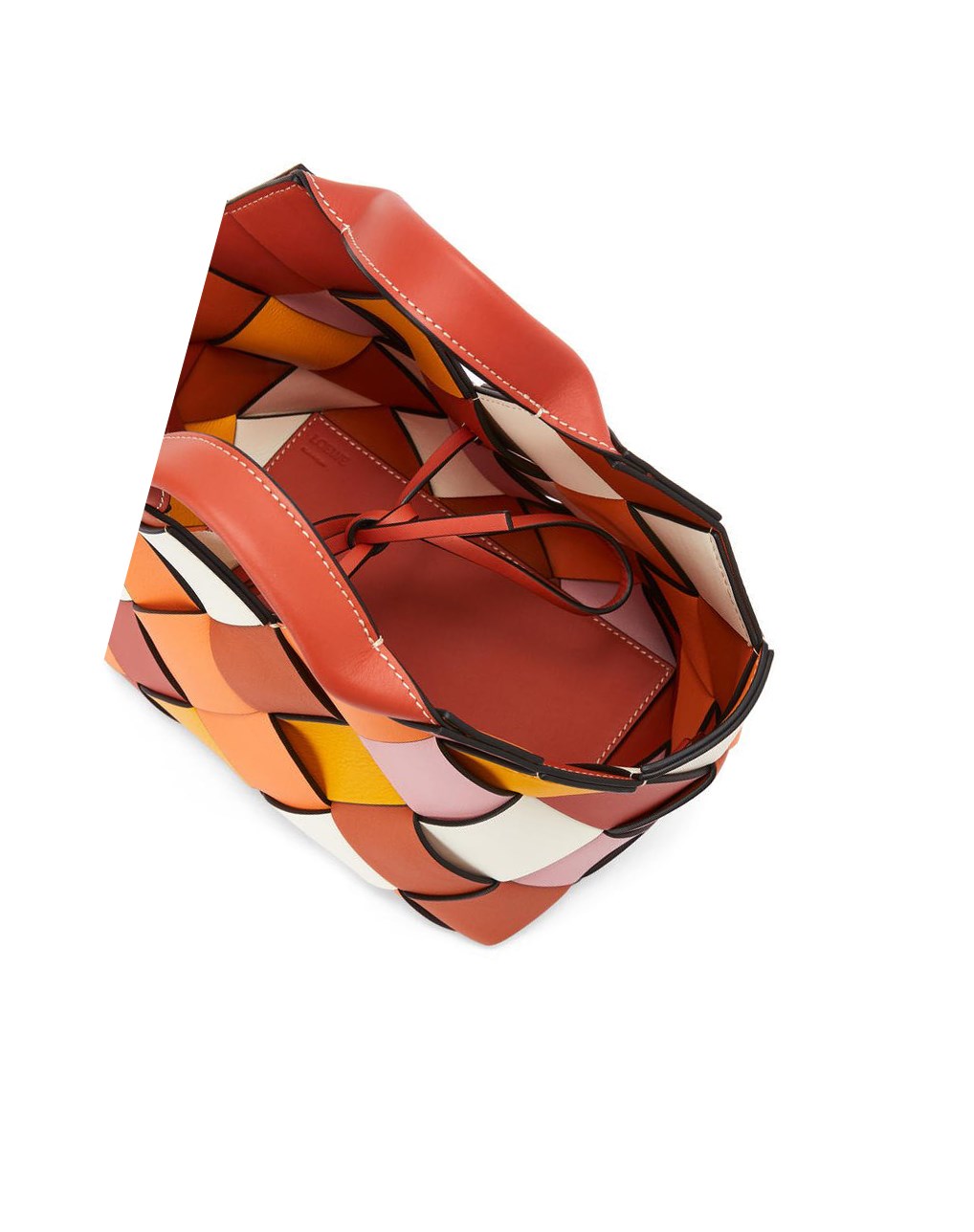 Loewe Small Surplus Cuero Woven basket bag in calfskin Naranjas Naranjas | ZOBDA-7920