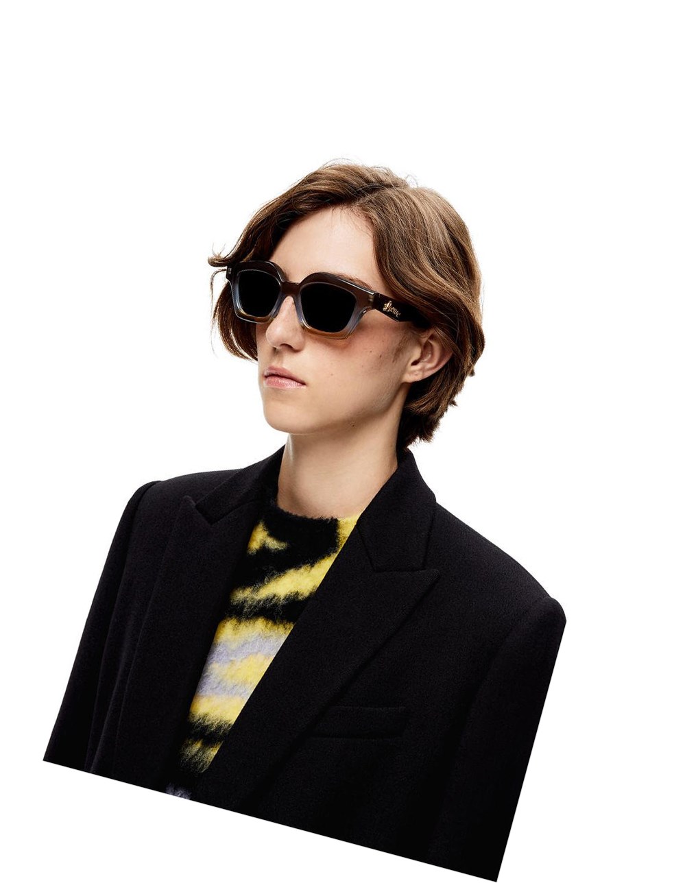 Loewe Small browline sunglasses in acetate Grises Azules | XKOLP-8615