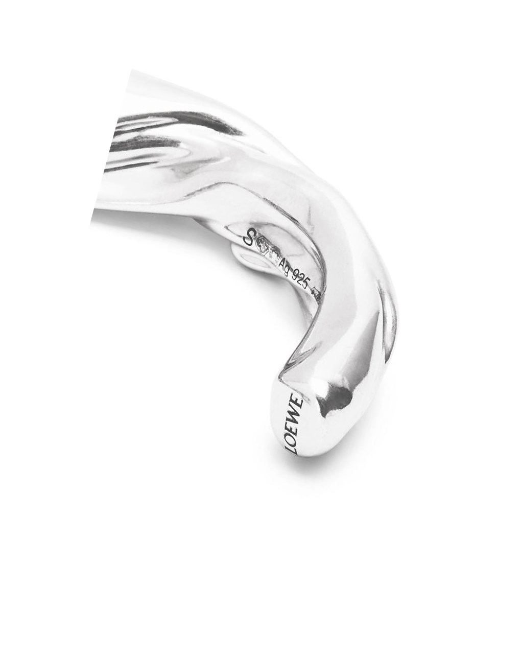 Loewe Small nappa twist cuff in sterling silver Plateados | MNGIH-2451