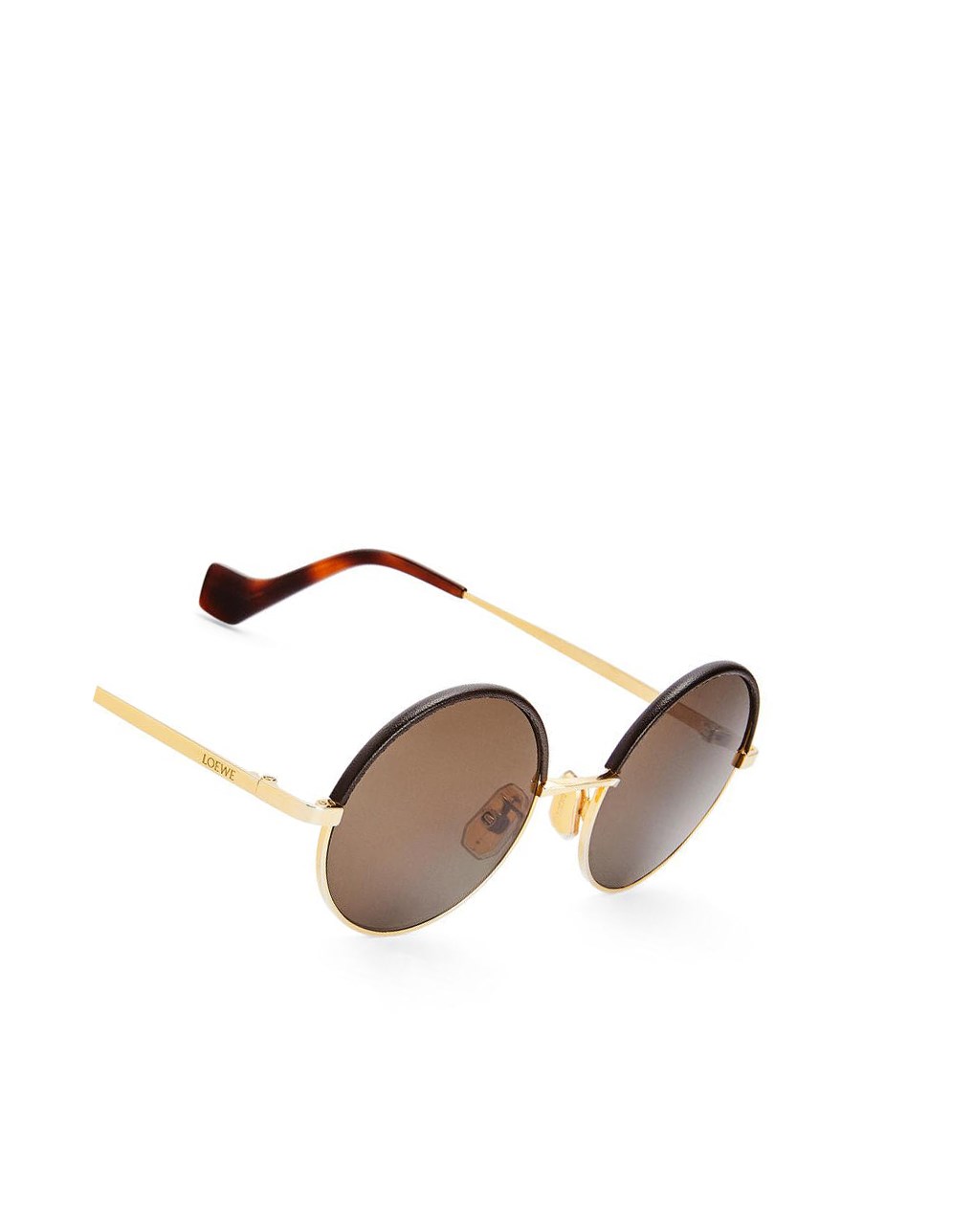 Loewe Small round sunglasses in metal Marrom Oscuro | XONEA-9621